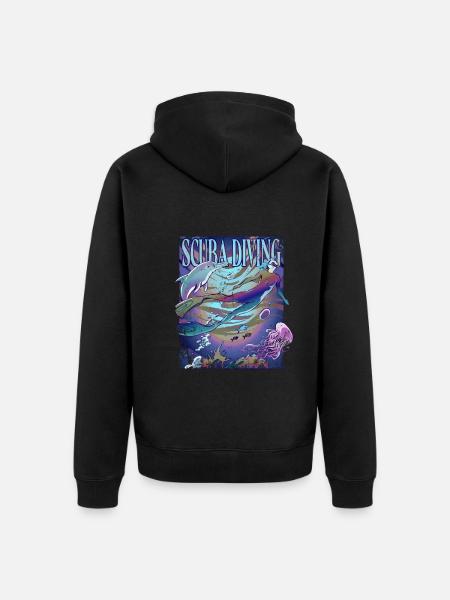 Apnea Diver Freediver Scuba Diver - Unisex Premium Organic Zip Hoodie - black