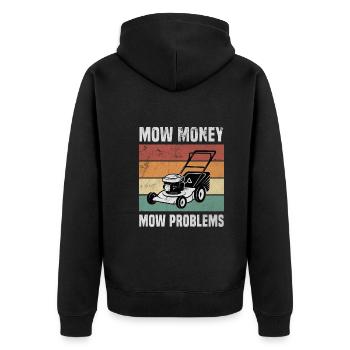 Vintage Rawen tondeuse Mow Money Mow Problèmes - Veste à capuche bio Premium Unisexe - noir - Dos - Nico (187cm)