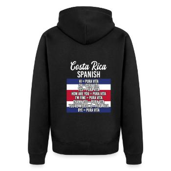Pure Vida Means Simple Life - Costa Rica Country - Unisex Premium Organic Zip Hoodie - black - Back - Nico (187cm)