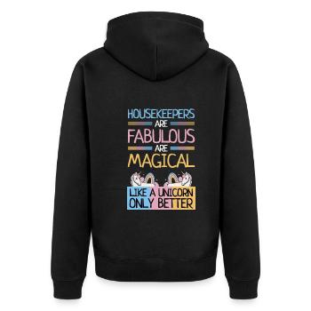 Femmes de ménage Fabuleuse licorne magique seulement mieux - Veste à capuche bio Premium Unisexe - noir - Dos - Nico (187cm)