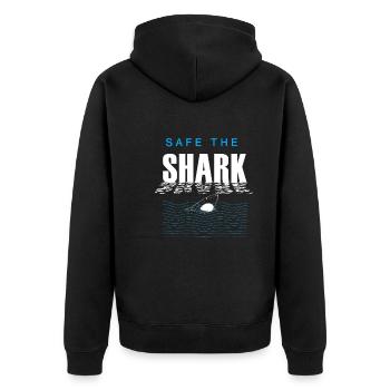 Apnea Diver Freediver Shark Scuba Diver - Unisex Premium Organic Zip Hoodie - black - Back - Nico (187cm)