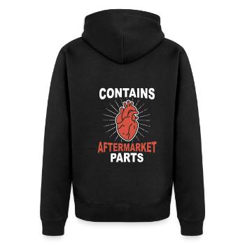 Contient des pièces de rechange Cadeau de chirurgie cardiaque - Veste à capuche bio Premium Unisexe - noir - Dos - Nico (187cm)
