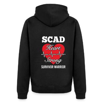 Scad Heart Strong Survivor Warrior Heart Attack - Unisex Premium Organic Zip Hoodie - black - Back - Nico (187cm)