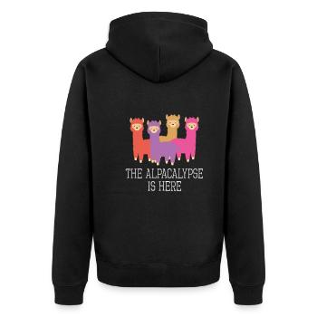 L’Alpacalypse est ici Drôle Alpaga Lama - Veste à capuche bio Premium Unisexe - noir - Dos - Nico (187cm)