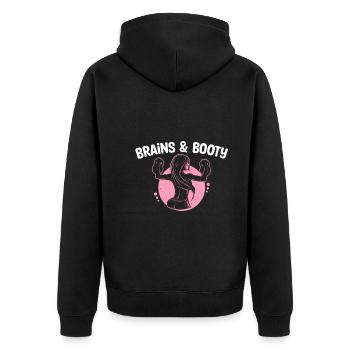 Kettlebell Women’s Dumbbell Workout Brains & Booty - Veste à capuche bio Premium Unisexe - noir - Dos - Nico (187cm)