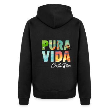 Pura Vida Costa Rica Perroquet Jungle Tropicale - Veste à capuche bio Premium Unisexe - noir - Dos - Nico (187cm)
