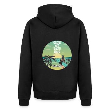 Ocean Air Salty Hair Pura Vida Surfen Surfing - Veste à capuche bio Premium Unisexe - noir - Dos - Nico (187cm)