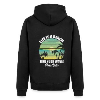 Life Beach Trouvez votre Wellte Pura Vida Latin - Veste à capuche bio Premium Unisexe - noir - Dos - Nico (187cm)