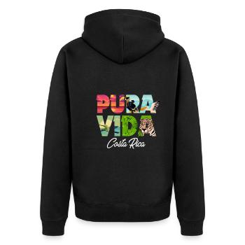 Pura Vida Costa Rica Amérique latine Costa Rica - Veste à capuche bio Premium Unisexe - noir - Dos - Nico (187cm)