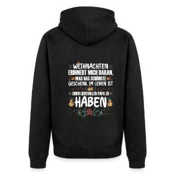 Weihnachten Bestes Geschenk Liebevoller Papa Haben - Unisex Premium Bio Zip Hoodie - Schwarz - Hinten - Nico (187cm)