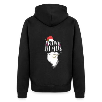 Papa Claus Weihnachten Santa Claus Familienvater - Unisex Premium Bio Zip Hoodie - Schwarz - Hinten - Nico (187cm)