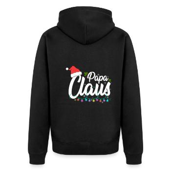 Papa Claus Weihnachten Santa Claus Familienvater - Unisex Premium Bio Zip Hoodie - Schwarz - Hinten - Nico (187cm)