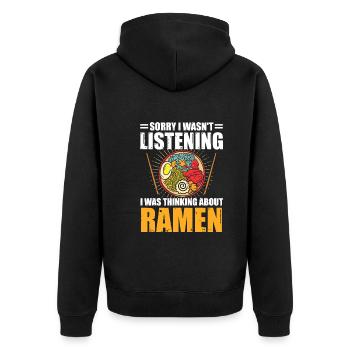 Ramen amateur de nourriture japonaise Ramen Nouilles - Veste à capuche bio Premium Unisexe - noir - Dos - Nico (187cm)