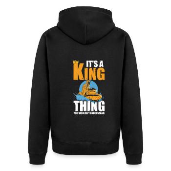 Jetski Jetboot King Thing You Wouldn't Understand - Unisex Premium Bio Zip Hoodie - Schwarz - Hinten - Nico (187cm)