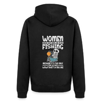 Les pêcheuses pêchent seulement la fois où il dit Big One - Veste à capuche bio Premium Unisexe - noir - Dos - Nico (187cm)