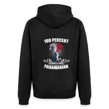 Panama 100% authentique et fier panaméen - Veste à capuche bio Premium Unisexe - noir - Dos - Nico (187cm)