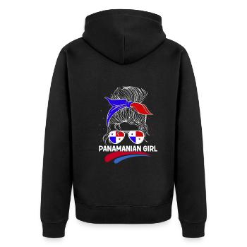 Panaméenne Fille Latina Femme Panama Flag Cadeau - Veste à capuche bio Premium Unisexe - noir - Dos - Nico (187cm)