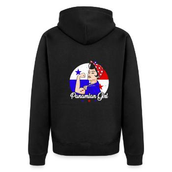 Panaméenne Fille Latina Femme Panama Flag Cadeau - Veste à capuche bio Premium Unisexe - noir - Dos - Nico (187cm)
