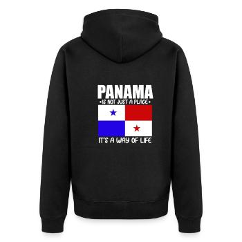 Panama Way Of Life Cadeau de drapeau panaméen - Veste à capuche bio Premium Unisexe - noir - Dos - Nico (187cm)
