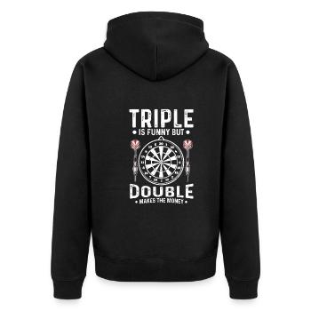 Jouer aux fléchettes triple est drôle double gagne de l’argent - Veste à capuche bio Premium Unisexe - noir - Dos - Nico (187cm)