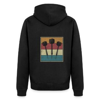 Vintage Darter Darts Player 3 Arrows Darts Cadeau - Veste à capuche bio Premium Unisexe - noir - Dos - Nico (187cm)