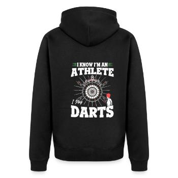 Darts Sportsman Darts Player Athlete Play Darts - Unisex Premium Organic Zip Hoodie - black - Back - Nico (187cm)