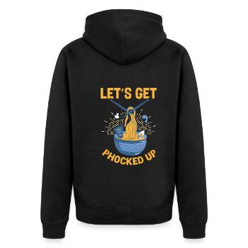 Let's Get Phocked Up Ramen Vietnam Noodle Soup - Unisex Premium Organic Zip Hoodie - black - Back - Nico (187cm)
