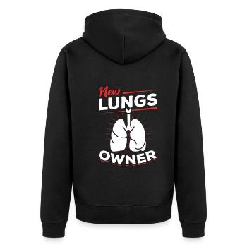 Survie au cancer du poumon du donneur de donneurs - Veste à capuche bio Premium Unisexe - noir - Dos - Nico (187cm)