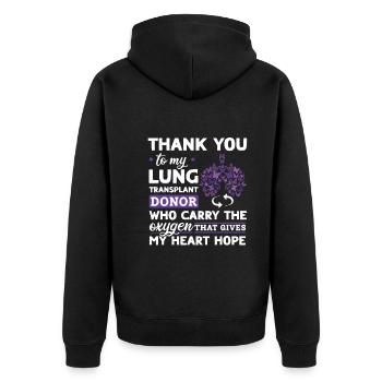 Lung Trasplantation Lung Donor Organ Gift - Unisex Premium Organic Zip Hoodie - black - Back - Nico (187cm)