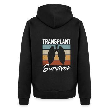 Poumon effondre Donneur Lung Survivor Vintage - Veste à capuche bio Premium Unisexe - noir - Dos - Nico (187cm)