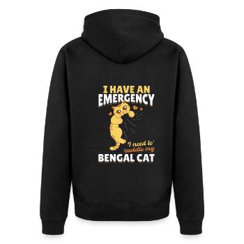 Les races de chats d’urgence doivent étreindre mon Bengal - Veste à capuche bio Premium Unisexe - noir - Dos - Nico (187cm)
