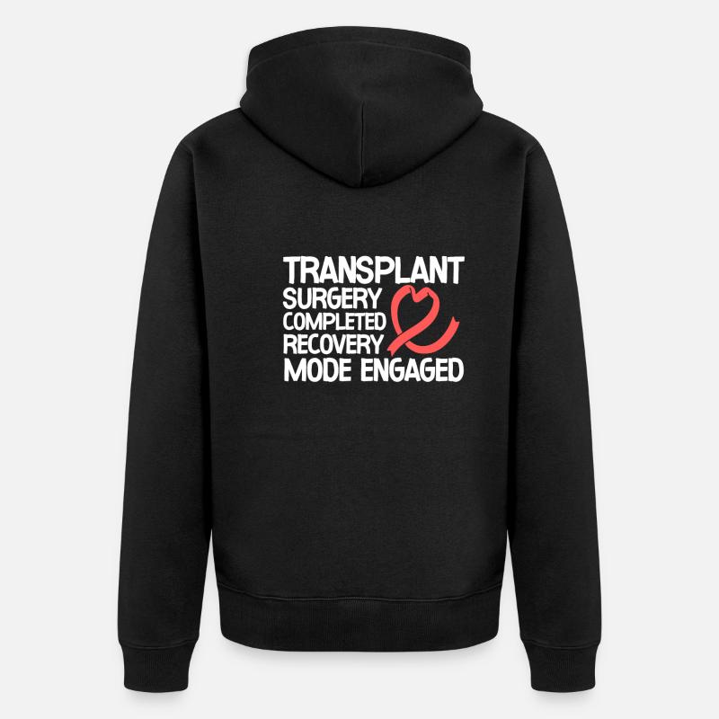 Lungen Transplantation Operation Geschenk - Unisex Premium Bio Zip Hoodie - Schwarz