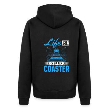 Life Is A Roller Coaster Roller Coaster Park Gift - Veste à capuche bio Premium Unisexe - noir - Dos - Nico (187cm)