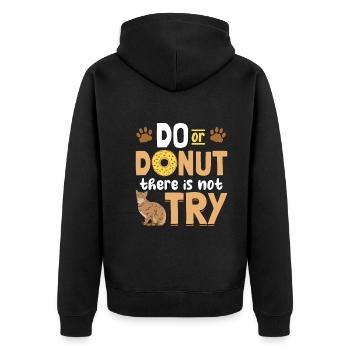 Do Or Donut Lustiges Katzen Bengal Wortspiel - Unisex Premium Bio Zip Hoodie - Schwarz - Hinten - Nico (187cm)