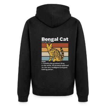 Bengal Cat Noun Vintage Cat Mama Cat Daddy - Veste à capuche bio Premium Unisexe - noir - Dos - Nico (187cm)