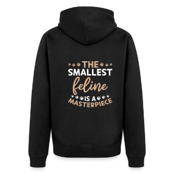 Smallest cats are masterpiece cat lovers - Unisex Premium Organic Zip Hoodie - black - Back - Nico (187cm)