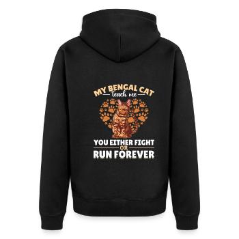 Bengal Cat Heart Paws Gift Cat Breeder - Veste à capuche bio Premium Unisexe - noir - Dos - Nico (187cm)