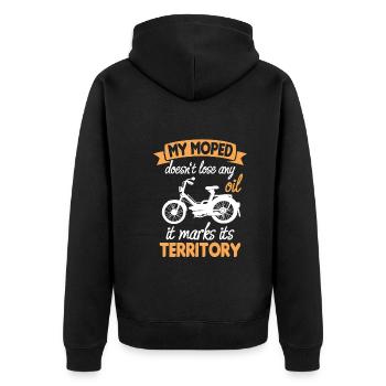 Moped Lose Oil Marks Territory Moped Driver Hobbyist - Unisex Premium Organic Zip Hoodie - black - Back - Nico (187cm)