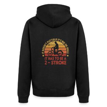 Moped 2 stroke engine moped rider nostalgia mokick - Unisex Premium Organic Zip Hoodie - black - Back - Nico (187cm)