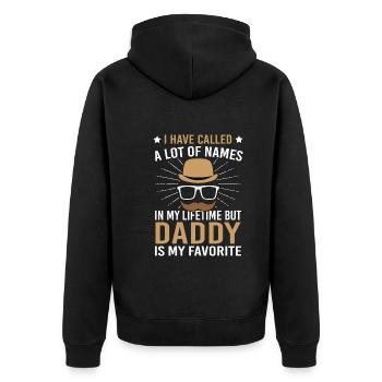Papa Nom préféré Père Famille Père - Veste à capuche bio Premium Unisexe - noir - Dos - Nico (187cm)