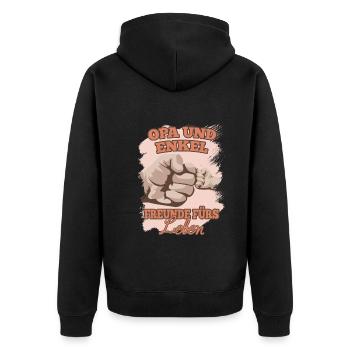 Opa Und Enkel Freunde Fürs Leben Enkelsohn Opas - Unisex Premium Bio Zip Hoodie - Schwarz - Hinten - Nico (187cm)