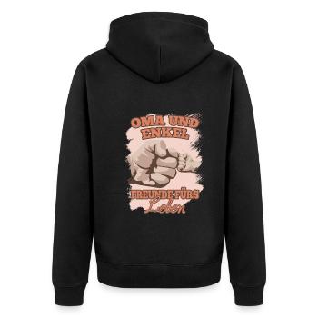Oma Und Enkel Freunde Fürs Leben Enkelsohn Omas - Unisex Premium Bio Zip Hoodie - Schwarz - Hinten - Nico (187cm)