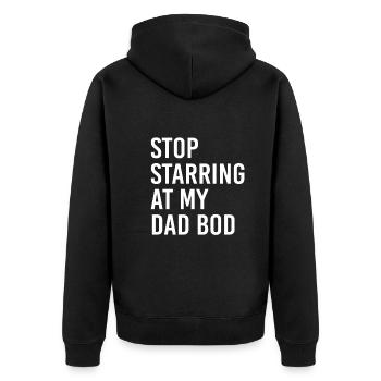 Dad Bod Werdender Papa Vaterschaft Familienvater - Unisex Premium Bio Zip Hoodie - Schwarz - Hinten - Nico (187cm)