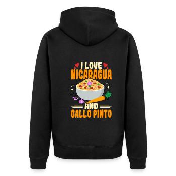 Love Nicaragua Gallo Pinto Cuisine d’Amérique centrale - Veste à capuche bio Premium Unisexe - noir - Dos - Nico (187cm)