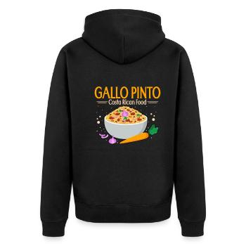 Gallo Pinto Costa Rican Food Rice Dishes - Unisex Premium Organic Zip Hoodie - black - Back - Nico (187cm)