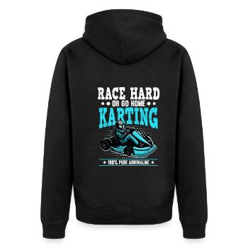 Courir dur ou rentrer à la maison Karting Pure Adrénaline - Veste à capuche bio Premium Unisexe - noir - Dos - Nico (187cm)