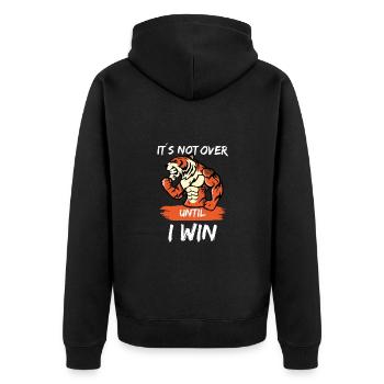 Attitude énergétique positive face au défi de la vie - Veste à capuche bio Premium Unisexe - noir - Dos - Nico (187cm)