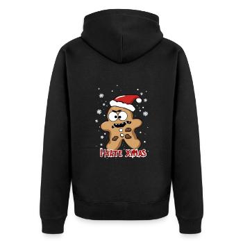 Je déteste Noël Funny Cookie Cookie Mares - Veste à capuche bio Premium Unisexe - noir - Dos - Nico (187cm)
