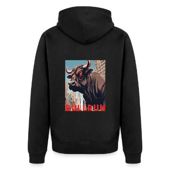 Marché boursier Bull Bull Run 2024/25 Crypto Trading - Veste à capuche bio Premium Unisexe - noir - Dos - Nico (187cm)