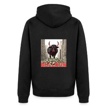 Bullrun Bitcoin Cryptocurrency Future Payment - Unisex Premium Organic Zip Hoodie - black - Back - Nico (187cm)